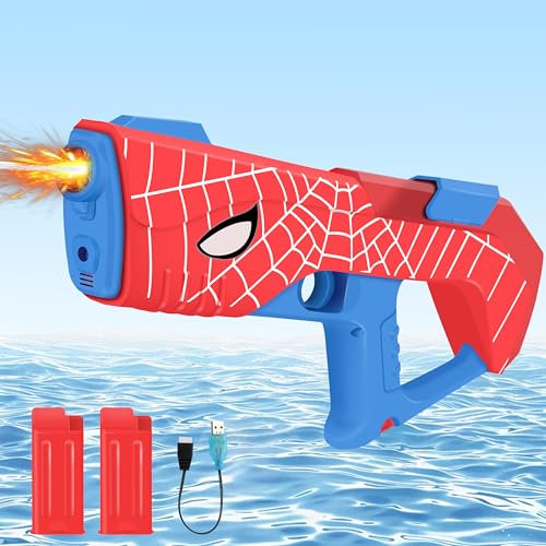 IEEILULU Wasserpistole Elektrisch, Elektrische Wasserpistole für Erwachsene und Kinder, Electric Water Gun mit 2 Aufladbare Batterie und LED, Wasserpistole Spielzeug für Sommerpool Strand Party