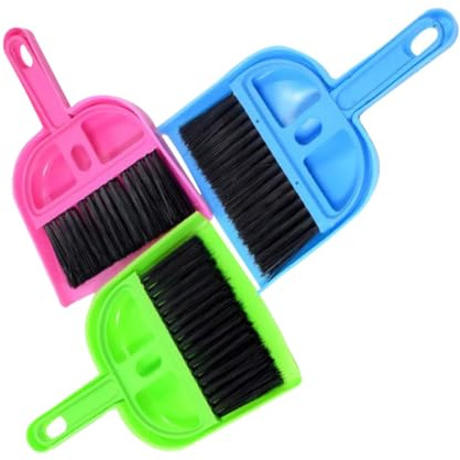 HYTROVE Mini Pelle Et Balayette pour Nettoyage De Cage Outil De Nettoyage pour Animaux Nettoyeur De Cage pour Cochons Chats Hamsters Chinchillas Lapins Reptiles