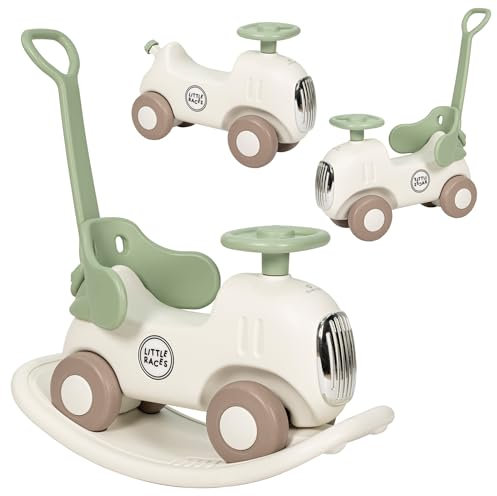 Olmitos - Balancín y Correpasillos Evolutivo 3 en 1 Race | Coche Infantil con Volante, Barra de Empuje y Ruedas Silenciosas | Crece con el Niño +12m hasta 50 kg – Ligero 4kg