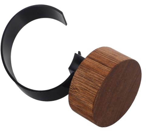 Veemoon Expositor de Relojes y Aro en C Acrílico con Base de Madera de Nogal Negro para Almacenamiento y Organización Soporte Multifuncional y Moderno en Casa