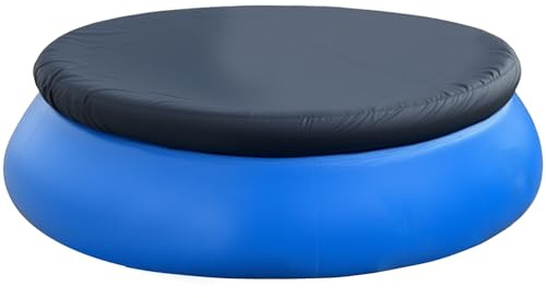 Ceblish Poolabdeckung Rund für 305 cm Aufblasbare Top Ring Pools, Reißfest Oxford-Gewebe Poolplane, Pool Abdeckplane Rund, Winddicht, Blattfest, UV-Beständig, Einfache Installation