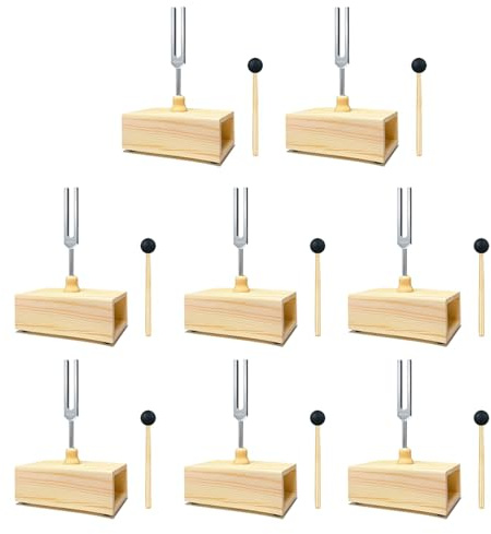 Uikdjgu 8X 432-Hz-Stimmgabel mit Resonanzkasten, für Klangheilung, Stimmgabel-Resonanzunterricht, HöRtests, Meditation