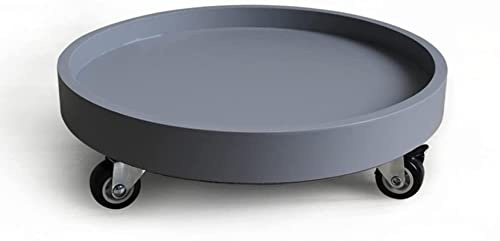 Panier à plantes roulant avec roulettes de 50 cm - Support rond robuste pour intérieur/extérieur - Soucoupe durable avec roulettes pour une mobilité facile
