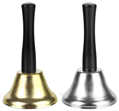 Cloche de Père Noël,Cloche de Noël,2 PCS Sonnette à Main,Cloche à Main de Noel,Accessoire de costume de Père Noel,Cloche pour Décorations de Noel et l'Avent pour la Saint-Nicolas