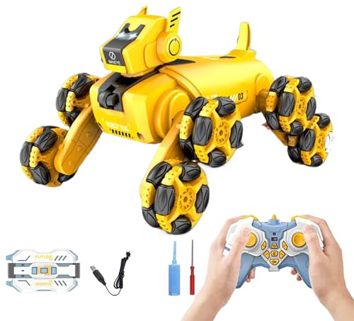 Generico Dog Toy, 8wd Remote Control Dogs interaktives Kletterwelpe mit Musik und Licht, elektrisch für Häuser, Schulen
