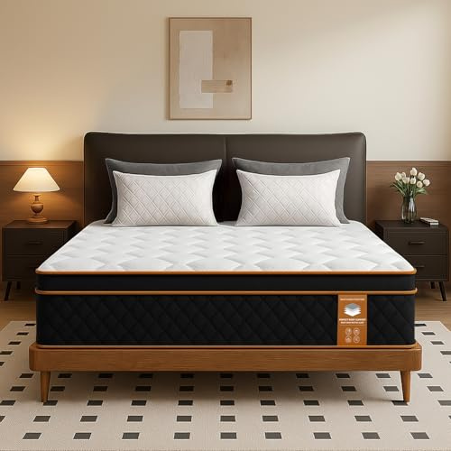 JAJALUYA Matratze 160x200 cm, 7-Zonen Taschenfederkernmatratze mit Memory-Schaum, Härtegrad H3 25cm| Orthopädische Unterstützung | 100 Nächte Probeschlafen (160×200 cm)