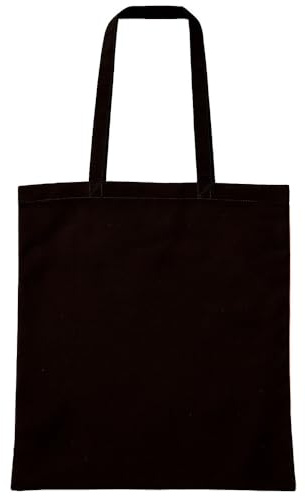 Traineando Tote Bag de Tela Reutilizable – Packs 10-25-50 unidades – Multiples colores - Bolsas de Tela Resistentes para Compra, Regalos y Manualidades – Asa Larga, Lavables, Ecológicas (10, Negro)