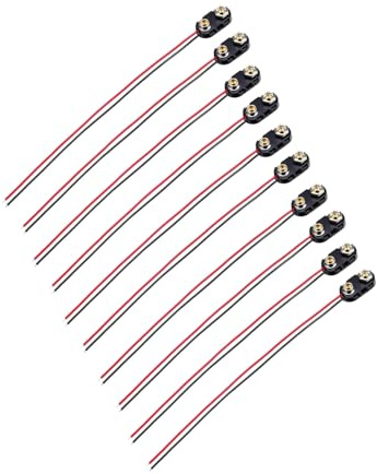 Connettori a clip per batteria tipo I, 9 V, lunghezza 15 cm, per dispositivi elettronici, esperimenti studenteschi, progetti STEM, 10 pezzi