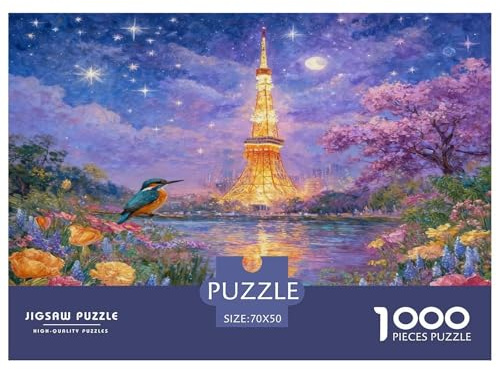 Puzzle Martin-pêcheur 1000 Pièces pour Adultes Et Enfants, Jeu De Société Convivial, Casse-tête Buisson Fleuri, DéCoration, Cadeau Anniversaire 70x50cm/1000pcs