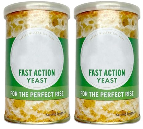 Fast Action Yeast 100g (Pack of 2) | Premium Instant Dry Yeast for Bread, Pizza, Baking & Doughs | Quick-Rising, Easy-to-Use, Consistent Results | Suitable for Hand Baking & Bread Machines