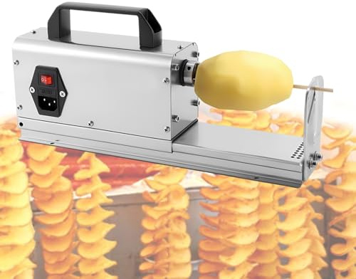 PRECISTECH Cortadora De Patatas En Espiral ，cortadora De Patatas Para Uso Comercial, Construcción De Acero Inoxidableresistente,Semiautomática Eléctrica, De Alta Eficiencia