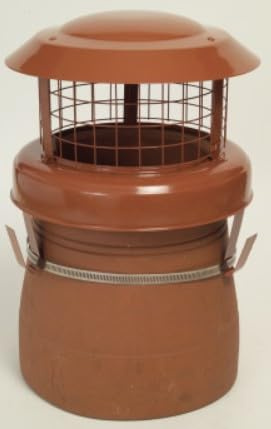 MAD46 High Chimney Birdguard – Terracotta Universal Chimney Cowl for Bird Protection, Rain Defence & Improved Ventilation Durable Steel Mesh Fits Most Standard Chimneys