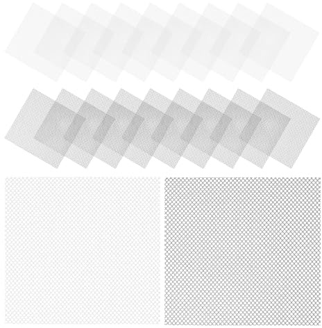 CIMAXIC 20 Fogli Rete per Occhi Maschera Cosplay in Plastica Bianca e Nera, Maglia Traspirante per Costume Furry, Kit Artigianale per Maschere Animali e Accessori per Eventi