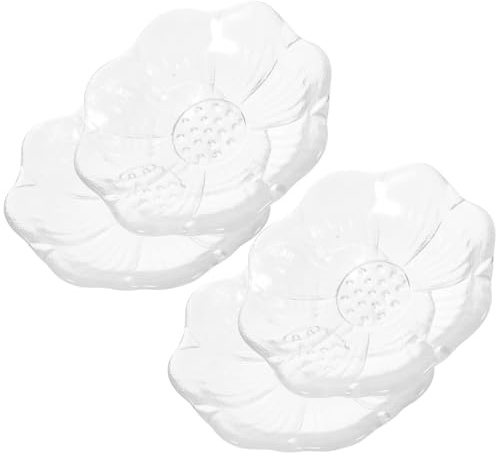 SILENRADAWN 4 Posavasos de Vidrio para Tazas de Té, 4piezas Aislamiento Térmico Que Previenen Daños por Calor y Arañazos, Ideales para Hotel o Sala de Té