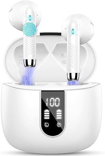 Cuffie Bluetooth 5.4, 2026 Nuovo 56Ore Auricolari Bluetooth Cuffie Wireless In Ear con 6D Stereo/4 ENC Mic,Cuffie Senza Fili Cancellazione Rumore Headphones Cuffiette Sport IP7 Impermeabili Earbuds