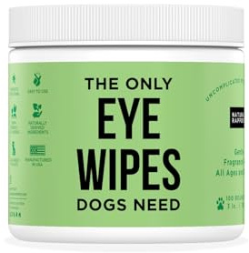 Natural Rapport Dog Eye Stain Wipes - The Only Eye Tear Stain Remover Dogs Need - Dog and Cat Tears Stain Removing Treatment (100 Wipes)