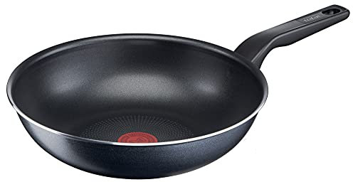 Tefal C38519 XL Force Wokpfanne 28 cm | Antihaftversiegelung | widerstandsfähig | robust | Thermo-Signal | Diffusion Base Pfannenboden | extra-breite Form | stabiler Griff | Schwarz