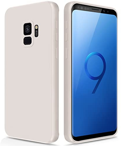 GiiYoon Hülle Kompatibel mit Samsung Galaxy S9, Hochwertiges Liquid Silicone Case, Rundumschutz Handyhülle, Kratzfestes Weiches Mikrofaserfutter- Weiß
