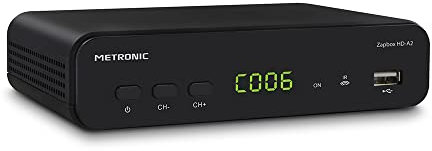 Metronic 441658 Zapbox HD-SO.3 - Receptor TDT-T2 HD, decodificador, sintonizador, Receptor TDT t2, función PVR para Grabar, Display Frontal, TIMESHIFT, USB, HDMI, SCART, SPDIF, Mando a Distancia