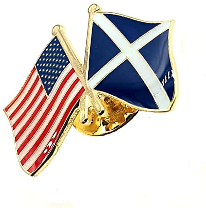 Skottland skotsk saltire USA amerikansk vänskap metall emalj landsflaggor pin emblem, Metall