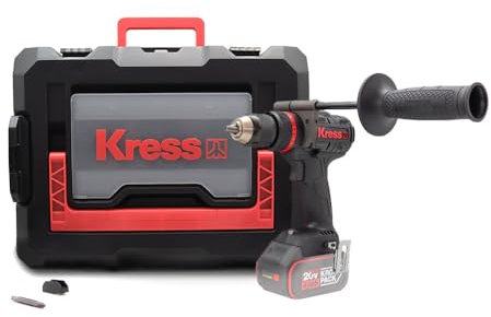 Kress 20V Akkuschlagbohrschrauber zum Bohren in Holz, Metall, Kunststoffen, 150Nm, ohne Akku und Ladegerät, Stapelbox