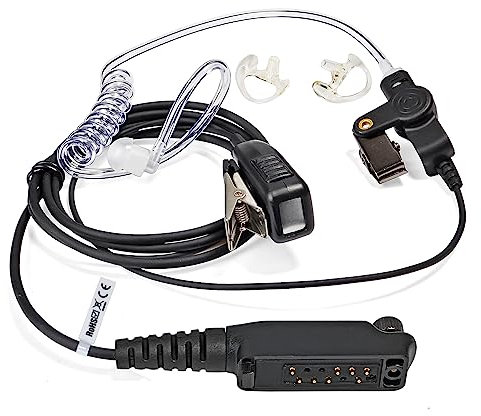 UAYESOK Security Funkgerät Headset Ohrhörer In Ear Schallschlauch Kopfhörer für Sepura STP8000 STP9000 STP8238 SC20 SC21 Tetra PTT Mikrofon Walkie Talkie Zubehör (Sepura + 1 Paar Ohrstöpsel)
