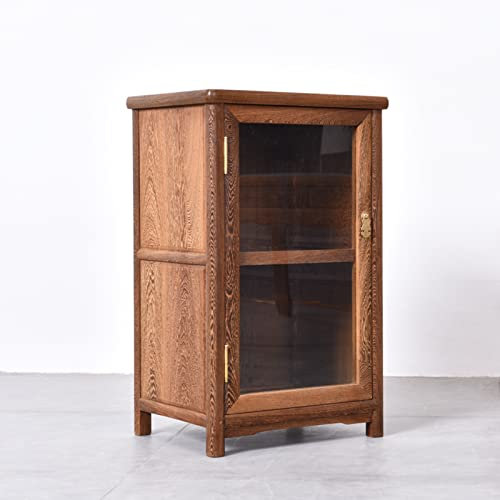 FIONEL Barschrank Holzweinschrank, Eingangs -Sideboardschrank, antike Vintage chinesische Akzent -Speicherkiste mit Glastür Wine Rack (Size : S)