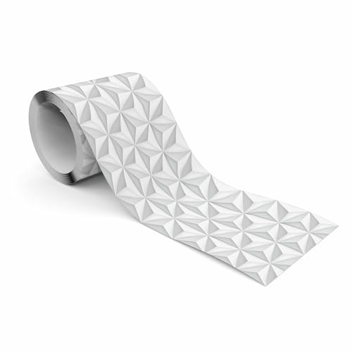 Muralo Bordüre Selbstklebend Dreidimensionale Dreiecke - 10x300 cm | Tapetenbordüre, Modernes Design, UV-beständig, halbmatt, glatt und abriebfest - ideal für Wohnzimmer und Schlafzimmer