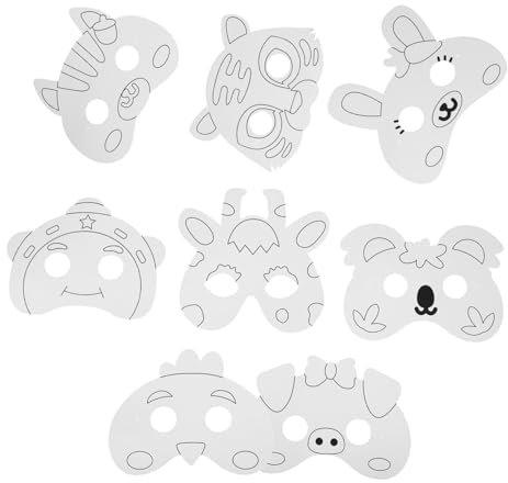 Vaguelly 1er-set Bemalbare Papiermaske Blanko Maskenballmaske für Jungen und Zeitsichere Kunstunterrichtsmaske Halloween-party-zubehör