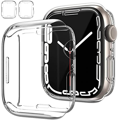 2 Stück Hülle mit Apple Watch Series 11 Series 10 42mm Schutzhülle mit Displayschutz, 360° Rundum Anti Kratz Anti Staub Ultradünne TPU Schutzhülle für Apple Watch Series 11/10 42mm - Transparent