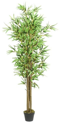 Buzaza Bambusbaum Künstlich 1288 Blätter 180 cm Grün Zimmerpflanzen KüNstliche Balkonpflanzen Bonsai Baum Zimmerpflanzen