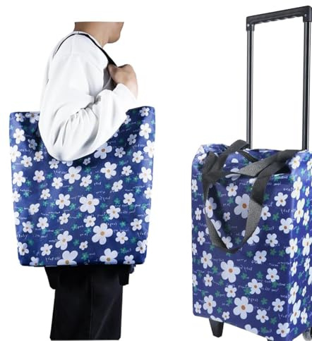 CROWNSHOP Trolley Bags 2 in1 Shopping Trolley on Wheels Foldable