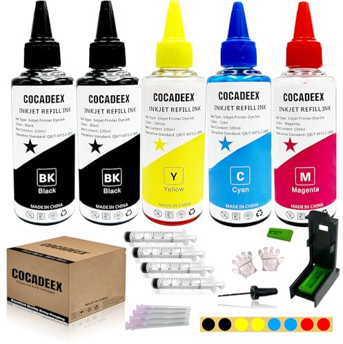 COCADEEX 500 ml Tinten-Nachfüllset, kompatibel mit HP Tintenpatronen 308, 308e, 308XL, funktioniert mit Envy 6122e 6532e 6520e 6132e 6530e 6120e 6110e 6558e 6130e Drucker