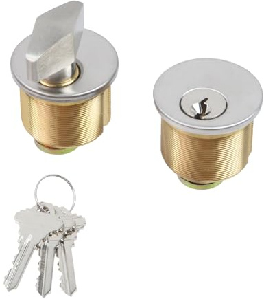 Nicerity Einsteckzylinder aus Messing, 2,5 cm, für Ladentüren aus Aluminium, silberfarben, 2 Stück