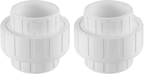 LESSO 2PCS PVC Pipe Fittings, 2 PVC Female Thread Union, High-Flow SCH40 Coupling Pipe Fitting for Plumbing, Irrigation, Pool, Spa, DIY Projects and NSF Certified