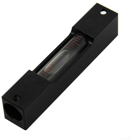 Livella in metallo con tubo di vetro per allineamento di precisione, livello in lega di alluminio da 100 mm per macchinari, attrezzature e strumenti, design impermeabile durevole con (nero)