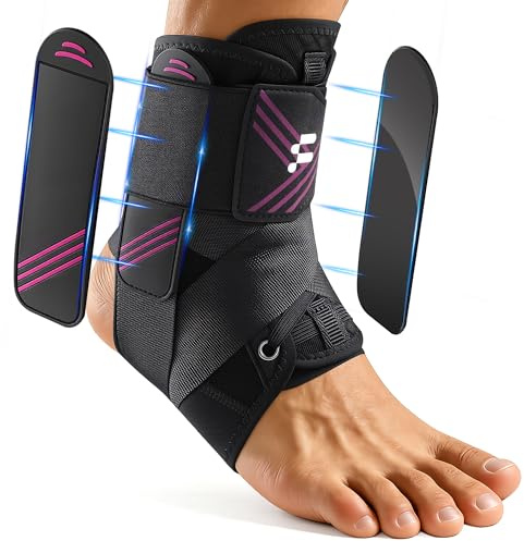 Fitomo 1.5mm Ultra-Thin Ankle Support, Slim Fit ＆ Breathable Ankle Brace for All Shoes, Quick Lace-up, Adjustable Stabilizer for Ligament Damage, Sprained Ankle, Daily Support & Sports Recovery, M