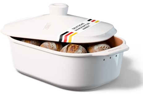 myromy® Brot-Frische-Topf 6 L – Brotkasten & Brottopf aus Keramik | TONTOPF BROT – atmungsaktiv · Naturton · Brot frisch halten