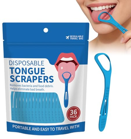 Rascador lingual 36 Unidades de Raspador de Lengua con Mango Antideslizante | Herramientas de Cepillo Portátiles para Familia, Amigos, Niños, Niñas, Compañeros, Cumpleaños, , Hogar,
