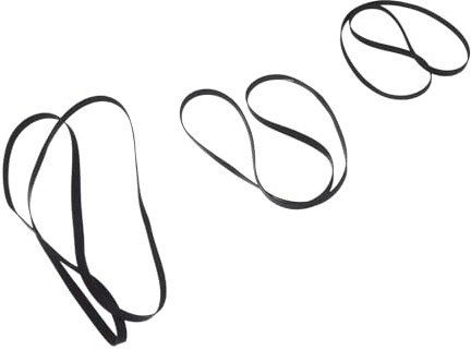 LIFKICH 3 Stück Premium Plattenspielerriemen aus Flexiblem Bandmaterial Ersatzriemen für Schallplattenspieler und Videorekorder Schwarz Retro Stil für Präzise Wiedergabe