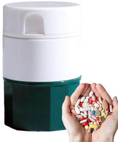 Cortador de pastillas, triturador y cortador de pastillas - Pastillero | portátil | Molinillo pulverizador 4 en 1, triturador divisor de tabletas, tritura, y de tabletas