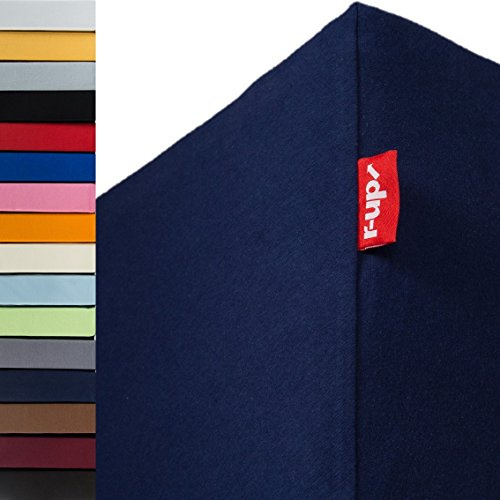 r-up Beste Spannbettlaken 140x200-160x220 bis 35cm Höhe viele Farben 95% Baumwolle / 5% Elasthan 230g/m² Oeko-TEX stressfrei auch bei 160cm Breite (dunkelblau)