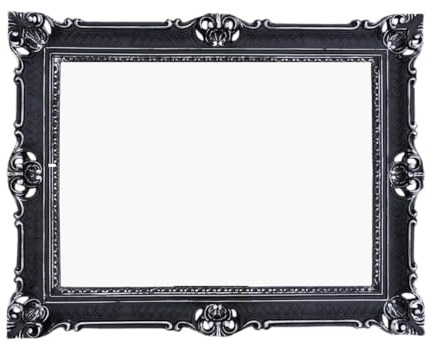 Lnxp WANDSPIEGEL BAROCKSPIEGEL Spiegel IN SCHWARZ Silber DUALCOLOR 90x70 cm ANTIK BAROCK Rokoko Shabby CHIC Renaissance JUGENDSTIL Retro Design MIT ORNAMENTVERZIEHRUNGEN LUXURIÖS PRUNKVOLL 58SP
