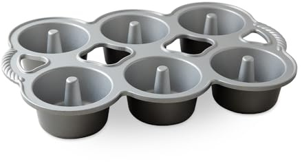 Nordic Ware 80348 Stampo per 6 Mini Angel Cakes, Metallo
