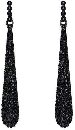 Clearine Ohrringe Voll Kristall Diamant Teardrop Lange Ohrstecker für Damen Party Schwarz Schwarz-Ton