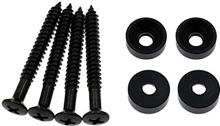 Hordion Befestigungsschrauben für Gitarrenhals, Buchsen, Schrauben für E-Akustikgitarre, Bass, Schwarz, 4 Stück