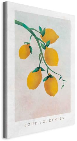 murando - Wandbilder Zitrone 40x60 cm 1 tlg - Wand Deko Vlies Leinwand Bilder Groß Wanddeko Wohnzimmer Schlafzimmer Kunstdrucke - Food gelb Obst Essen b-A-0828-b-a