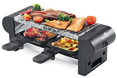 SENYA Máquina de raclette para 2 personas, con piedra de cocción extraíble, revestimiento antiadherente, 350W, My Little Raclette, SYCK-G065