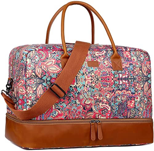 Travel Duffel Weekender Reisetasche Handgepäck Wochenendtasche mit Schuhfach für Damen HB-10 (HS)