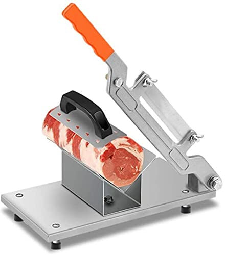 Máquina de cortar carne congelada manual profesional comercial, Cortar alimentos de queso de carne de res de carne Rollo de cordero de carne Cortadora, Cortadora de hojas de verduras